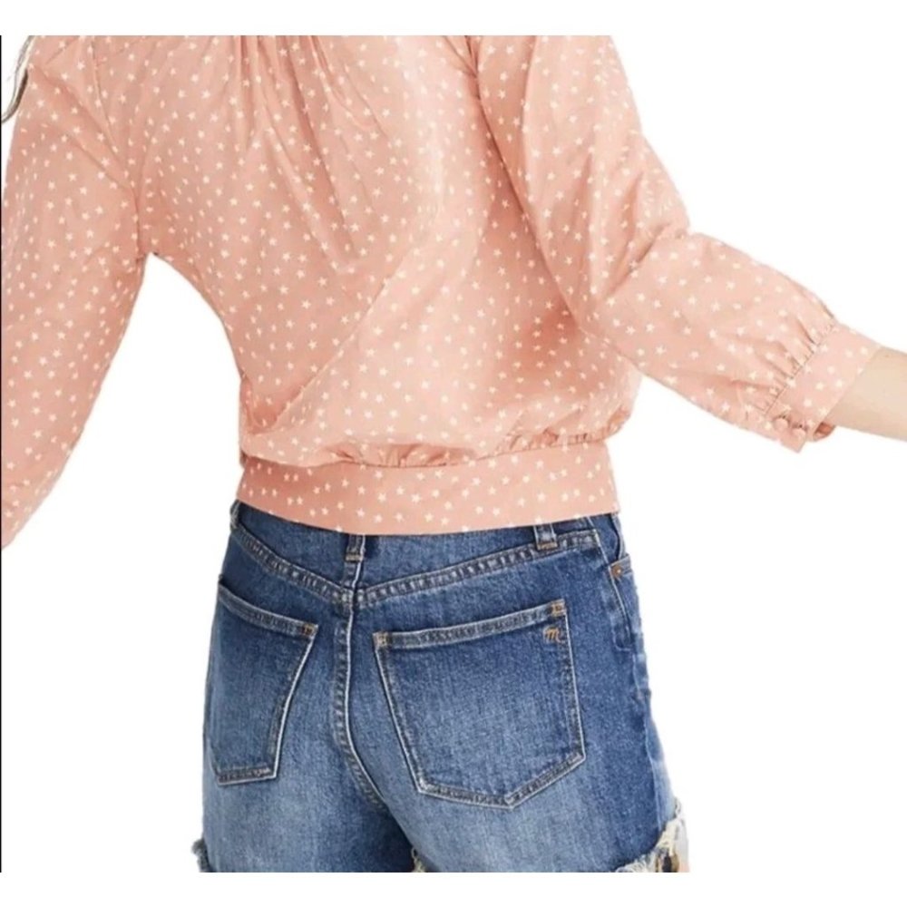 Madewell Star Scatter Orange Wrap top size XS - Picture 2 of 11